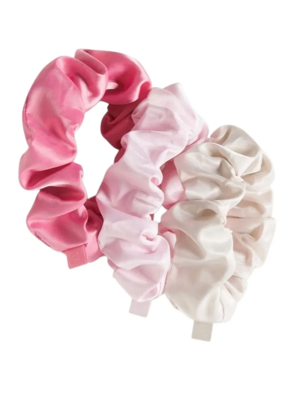 Lululemon Uplifting Scrunchies Satin 3 Pack Candy Cloud/Blissful Pink/Light Ivor